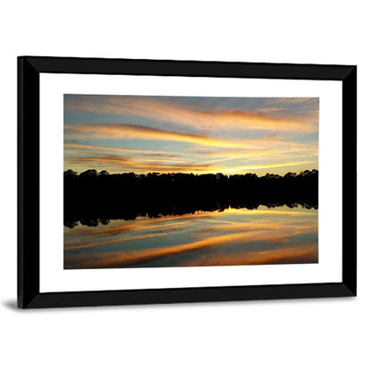 Lake Charles Golden Sunset Wall Art