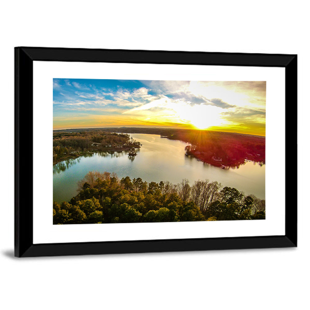 Lake Wylie Golden Sunset Wall Art
