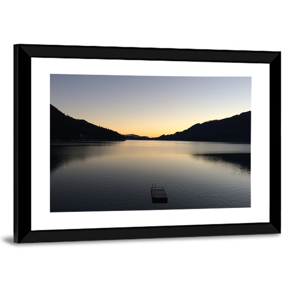 Lake Cushman Dock at Dusk Wall Art