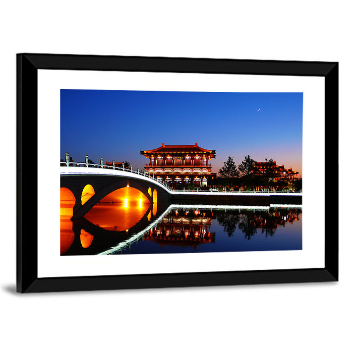 Tang Paradise Nightscape Wall Art as a framed print