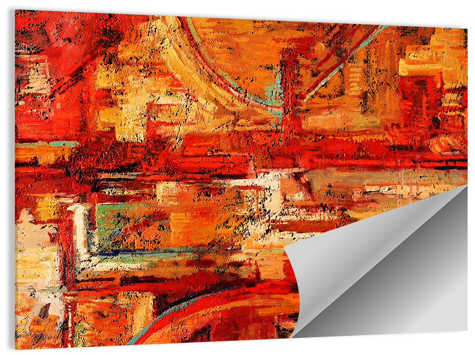 Vibrant Impasto Color Blocks Wall Art