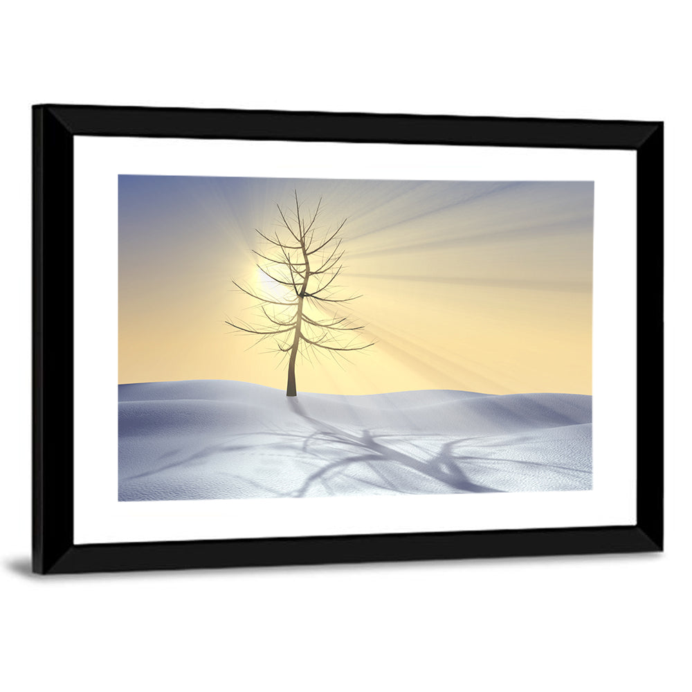 Winter Tree and Sunrise Wall Art