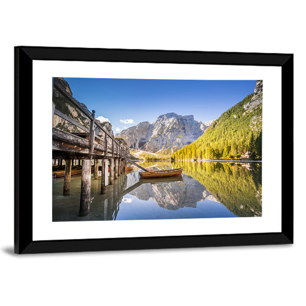 Lago Di Braies Pier Wall Art