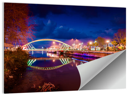 Lovers Bridge Nightscape Wall Art