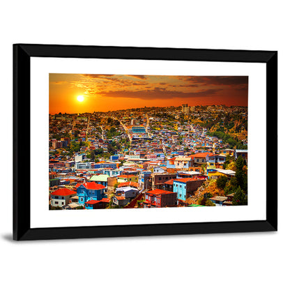 Valparaíso Hills Sunset Wall Art