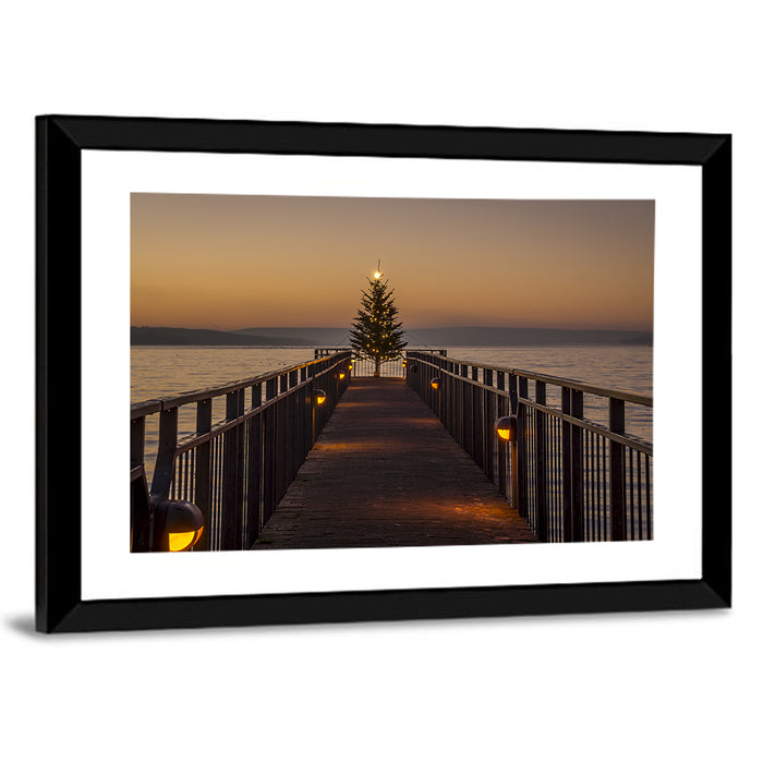 Skaneateles Lake Pier Wall Art as a framed print