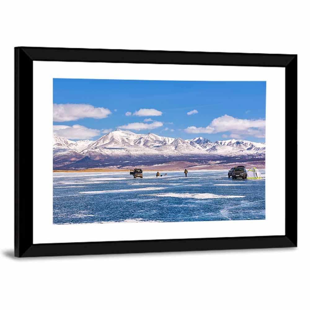 Lake Hovsgol Winter Ice Fishing Wall Art
