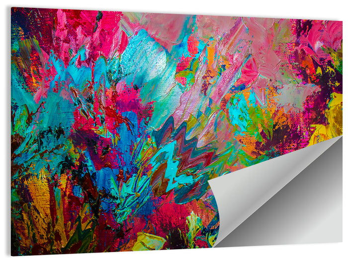 Vibrant Impasto Color Burst Abstract Wall Art as a poster print