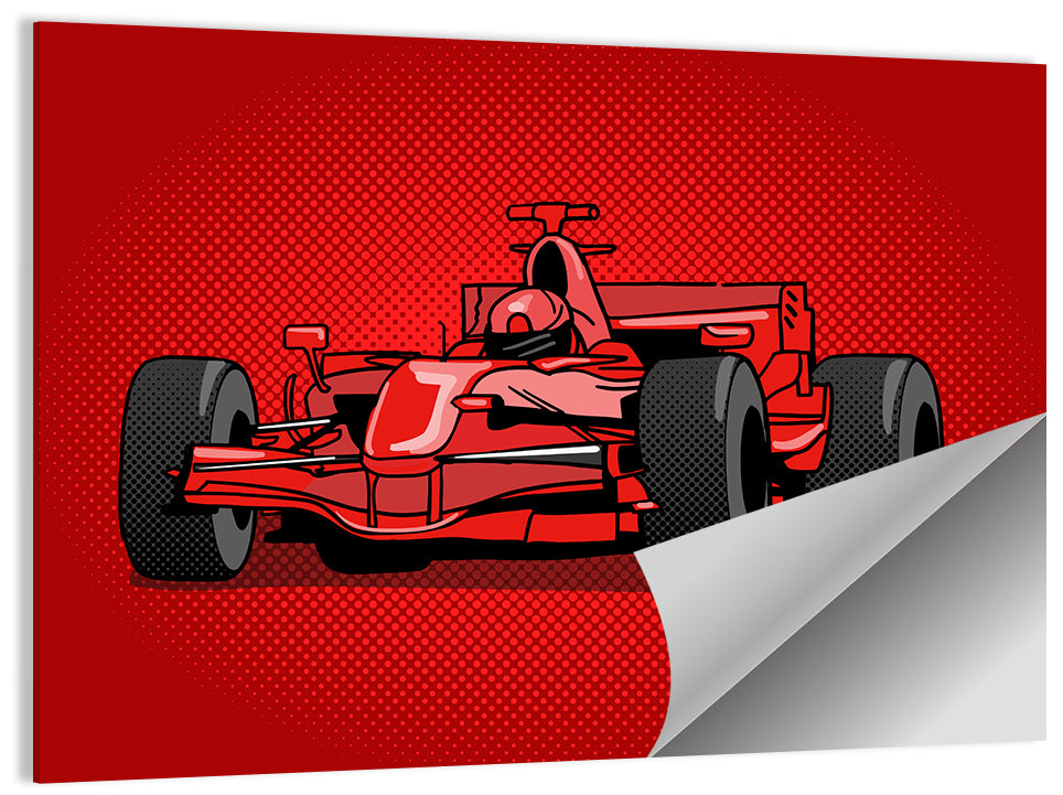 Formula One Race Car Illustration Wall Art