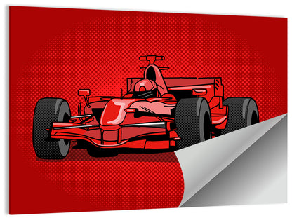 Formula One Race Car Illustration Wall Art