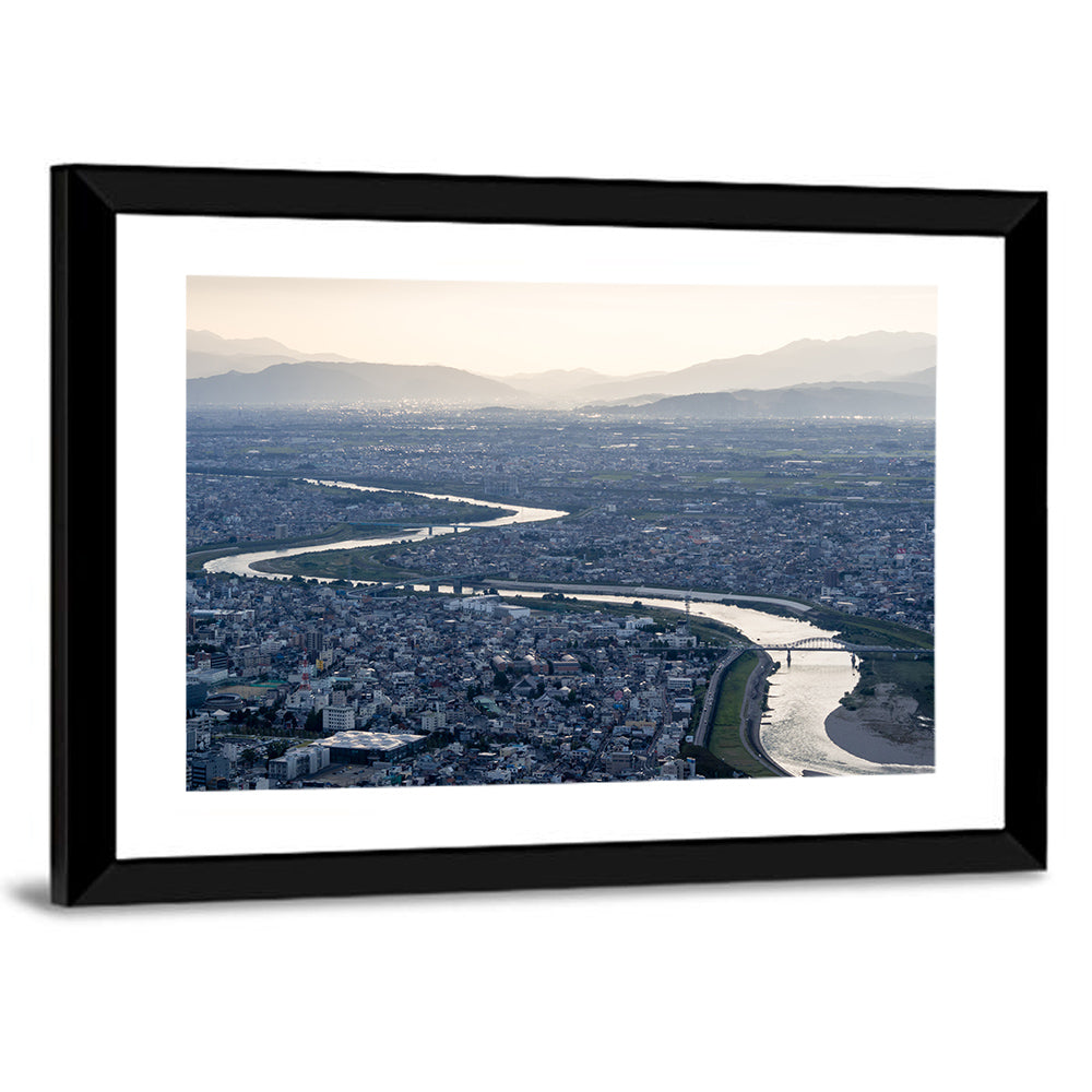 Gifu Aerial River View Wall Art