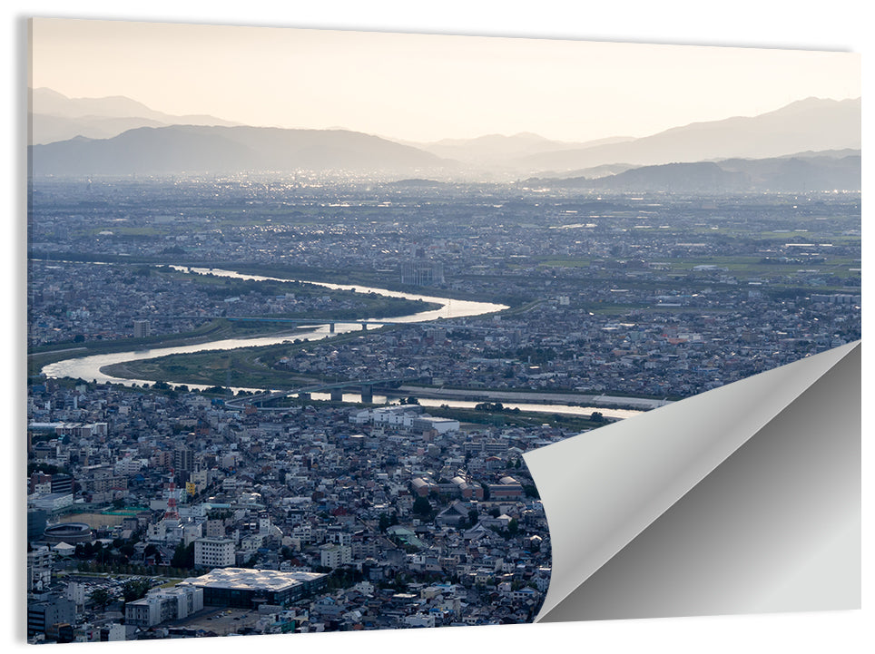 Gifu Aerial River View Wall Art