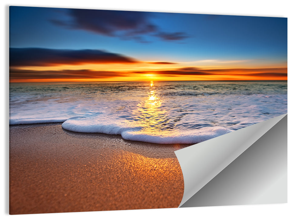 Sun Flare Beach Sunrise Wall Art