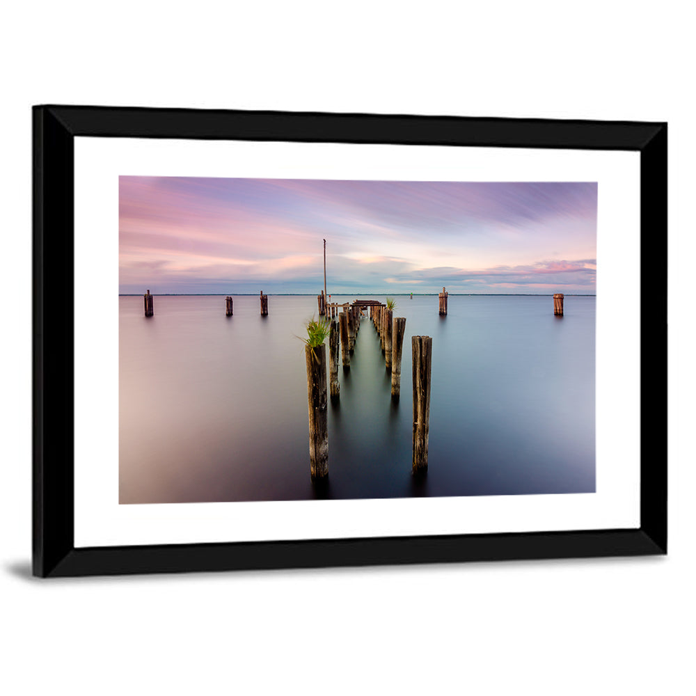 Lake Monroe Pier at Dusk Wall Art