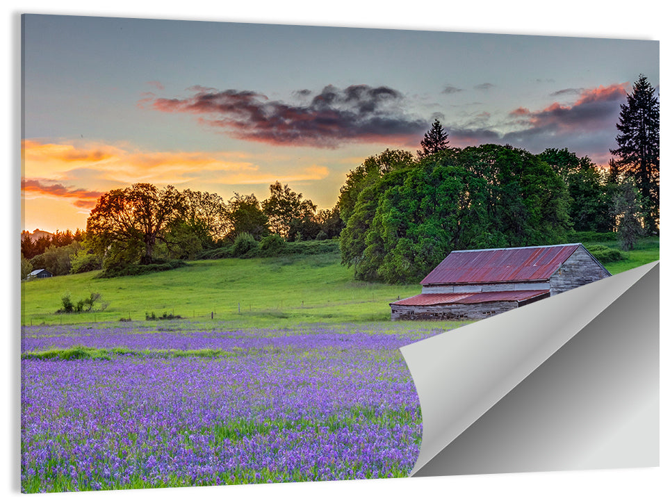 Willamette Valley Barn at Sunset Wall Art