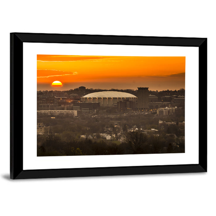 Syracuse University Hill Skyline Wall Art as a framed print