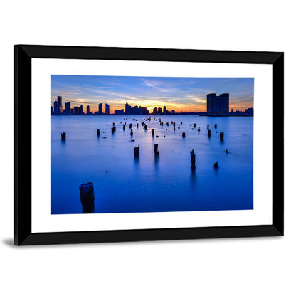Jersey City Skyline at Dusk Wall Art