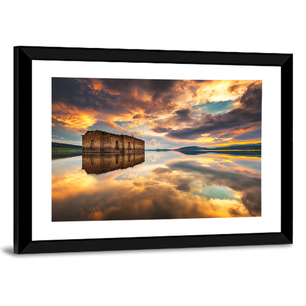 Sunken Church at Zhrebchevo Dam Wall Art