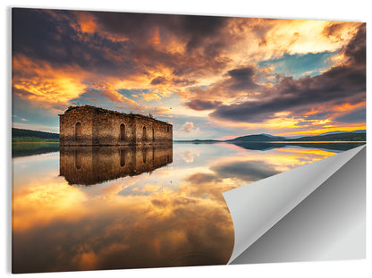 Sunken Church at Zhrebchevo Dam Wall Art