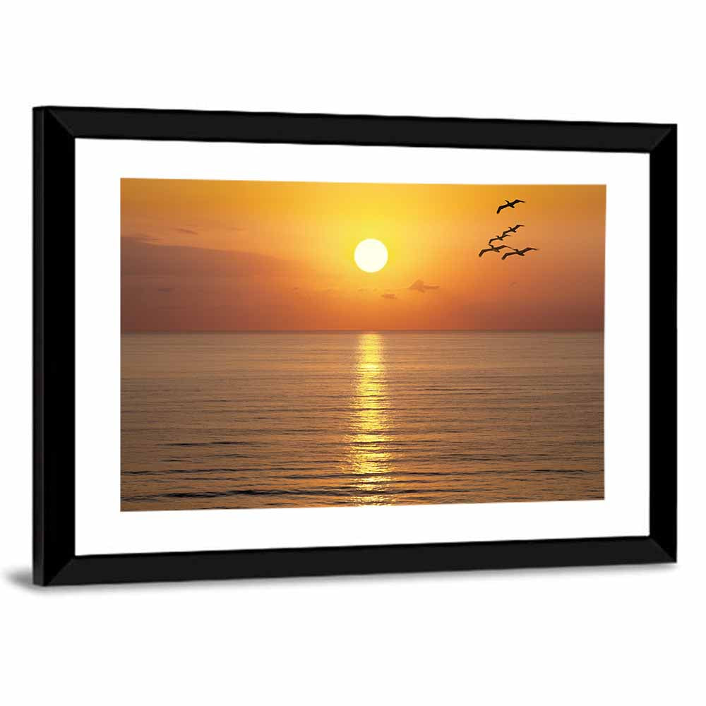 Golden Hour Ocean Sunset Wall Art
