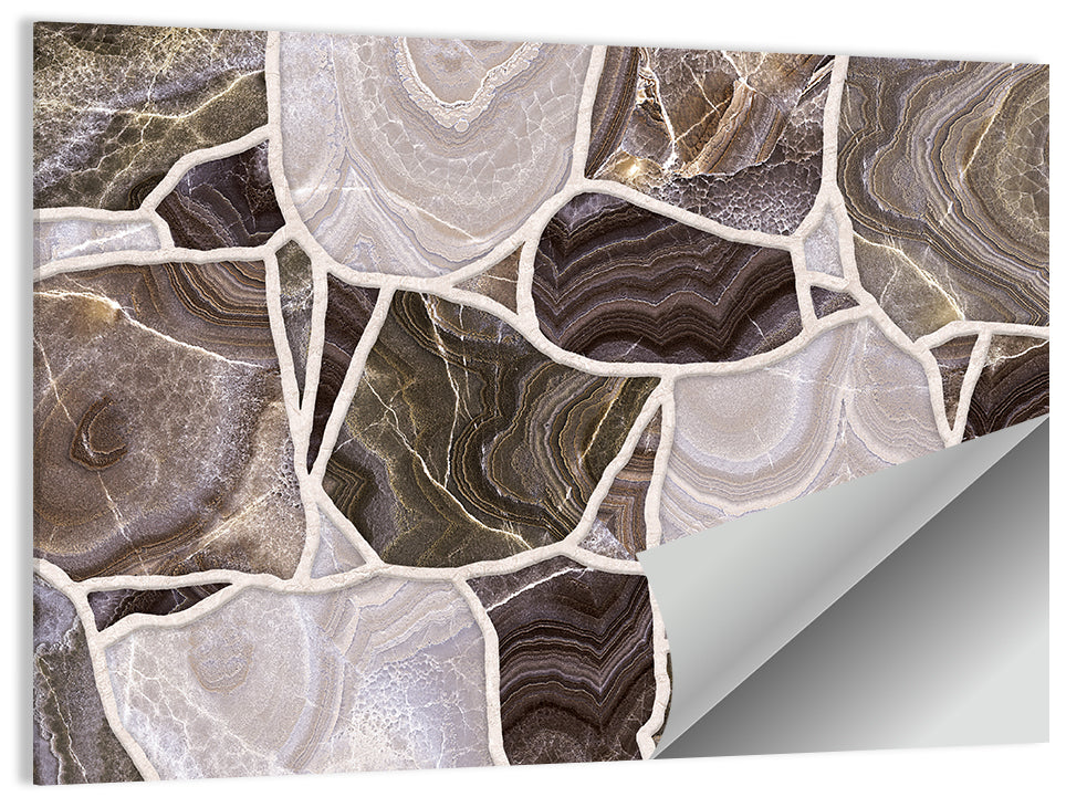 Banded Stone Mosaic Wall Art
