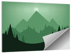 Geometric Mountain Sunset Illustration Wall Art