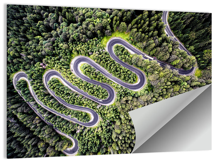 Serpentine Mountain Road Wall Art as a poster print
