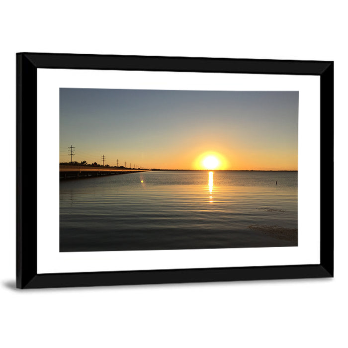Lake Ray Hubbard Sunset Reflection Wall Art as a framed print