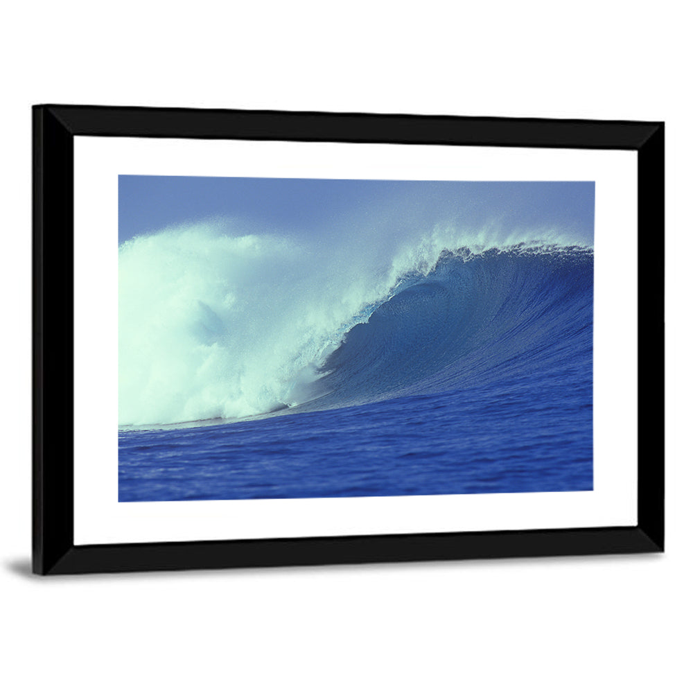 Deep Blue Barrel Wave Wall Art