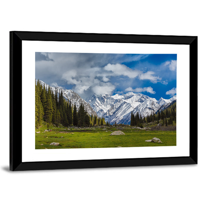 Ala Archa Meadow and Peaks Wall Art as a framed print