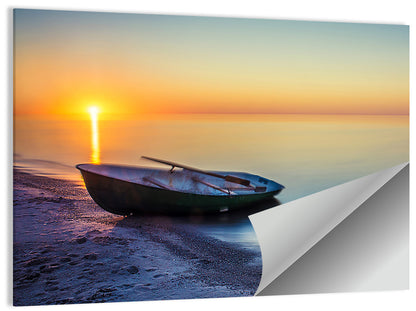 Rowboat Sunrise Seascape Wall Art