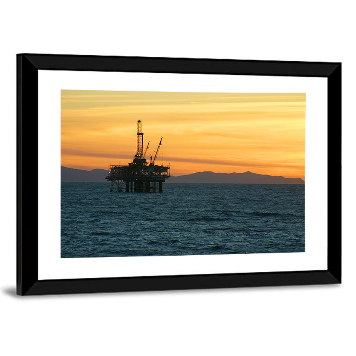 California Oil Rig at Sunset Wall Art