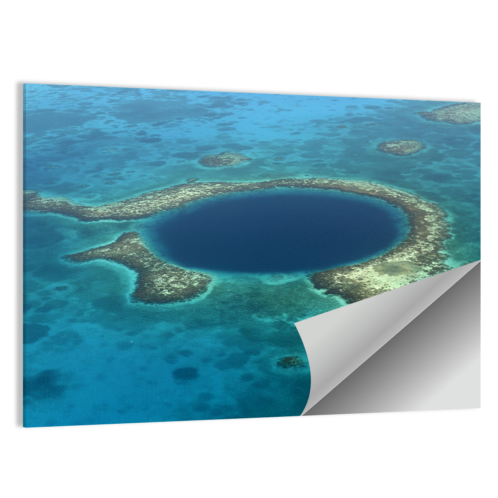 Great Blue Hole Aerial View Belize Wall Art