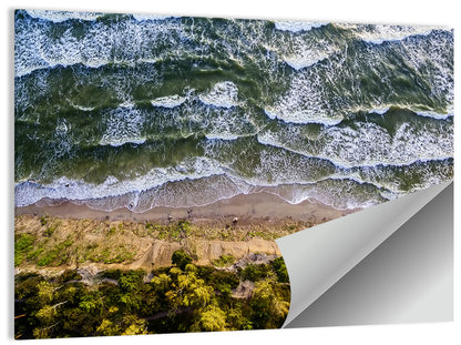 Aerial Waves Over Sandy Cliff Wall Art