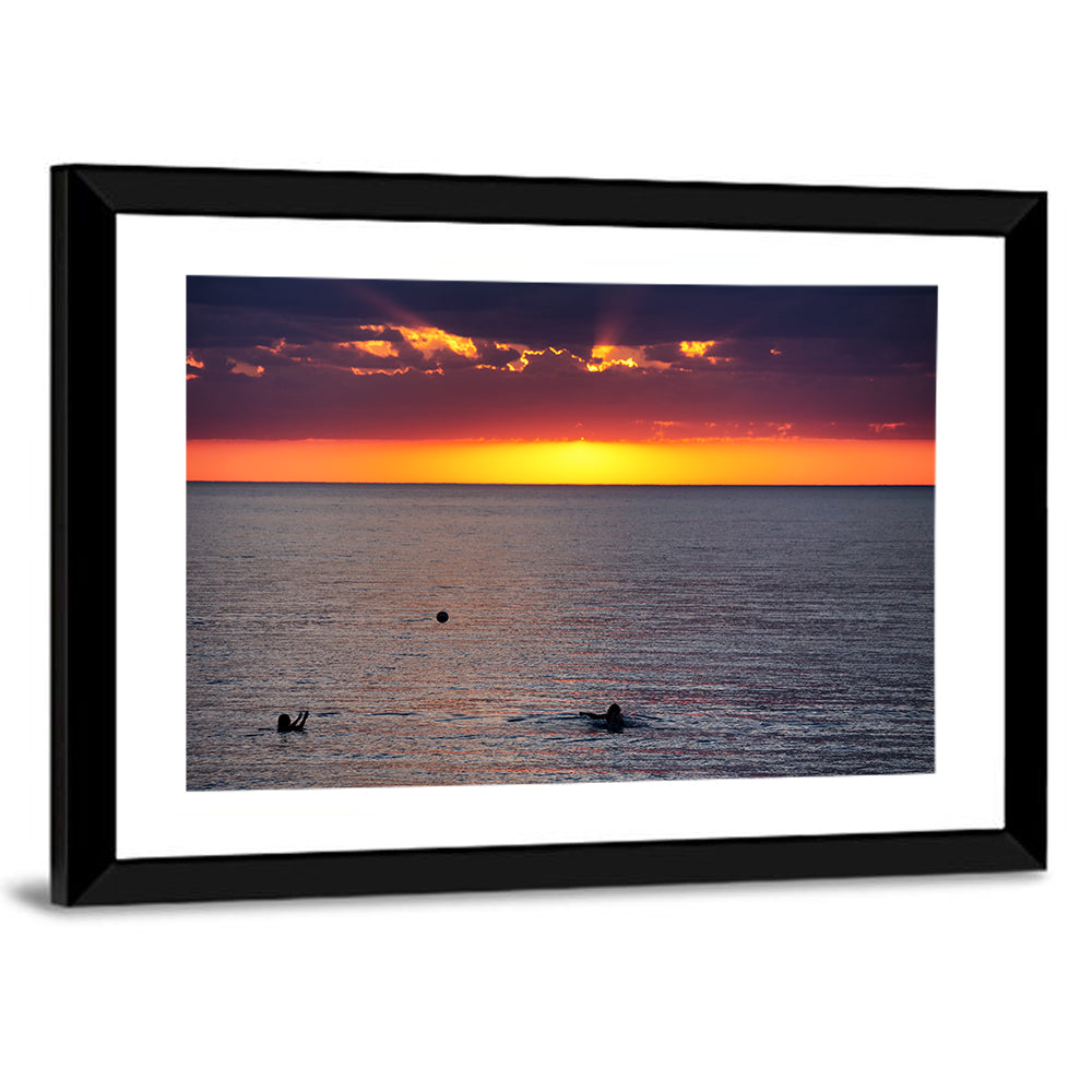 Balkhash Sunset Silhouettes Wall Art