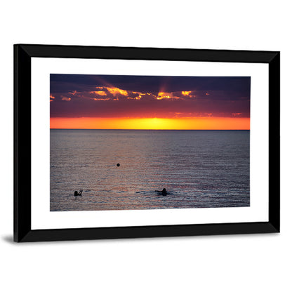 Balkhash Sunset Silhouettes Wall Art
