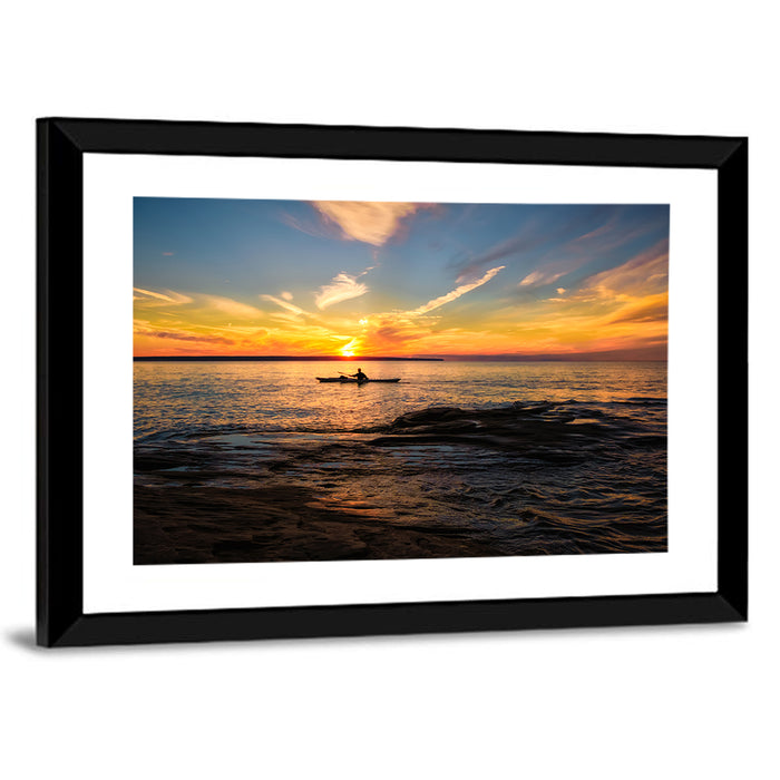 Lake Superior Sunset Wall Art as a framed print