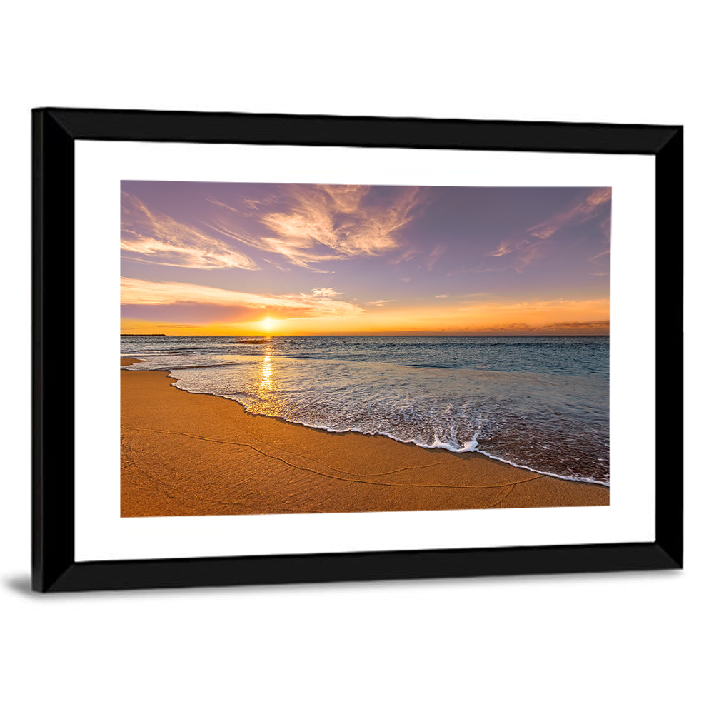 Sunrise Over Ocean Beach Wall Art