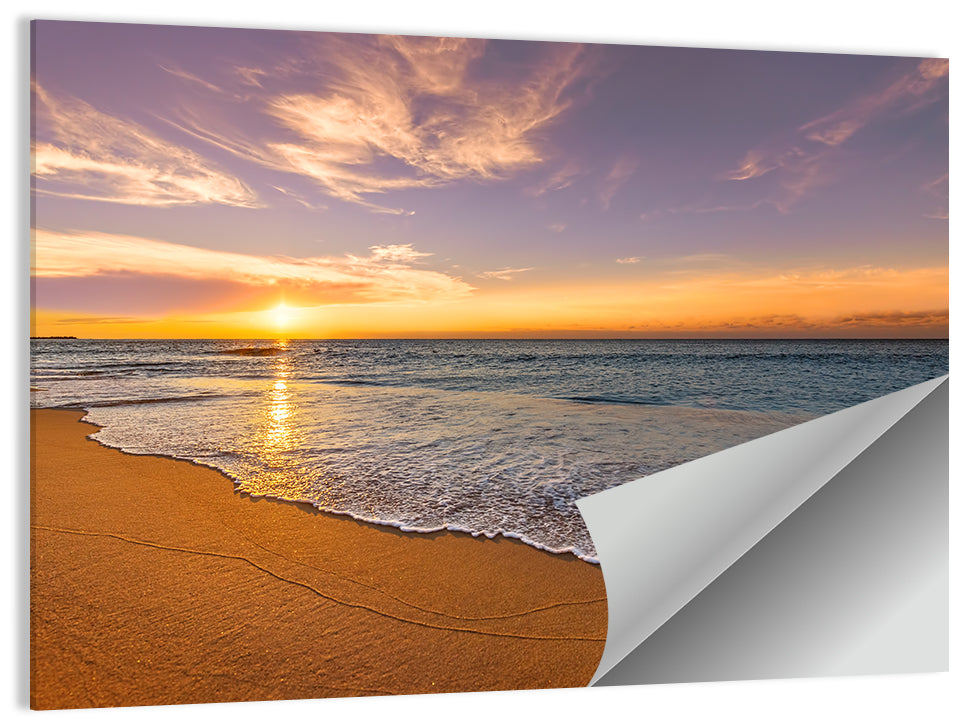 Sunrise Over Ocean Beach Wall Art