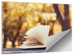 Open Book in Golden Autumn Light Wall Art