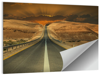 Negev Road at Sunset Wall Art
