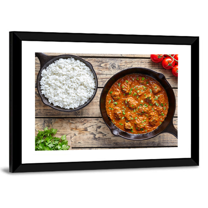 Rustic Beef Curry Wall Art as a framed print