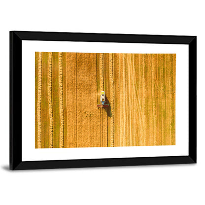 Aerial Wheat Harvest Wall Art