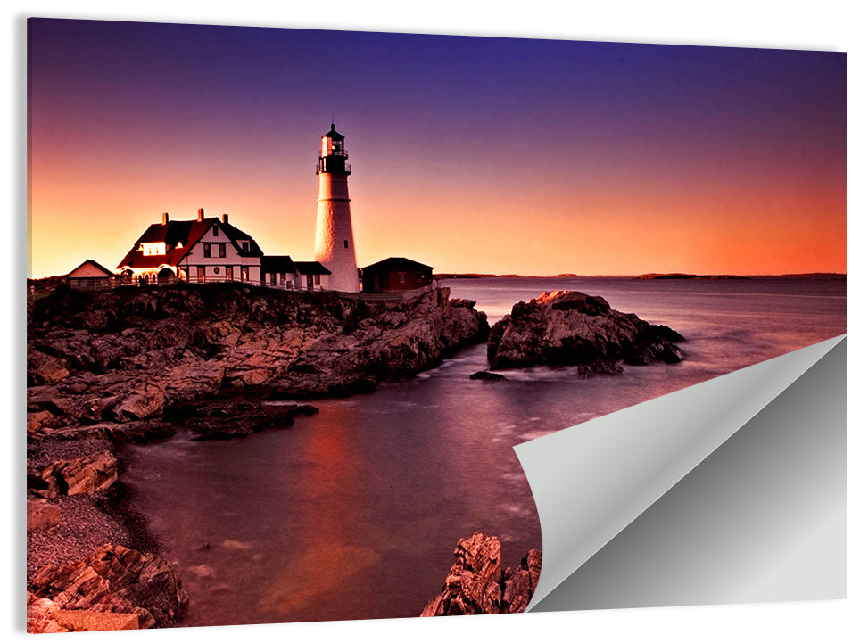Portland Head Light at Dusk Wall Art