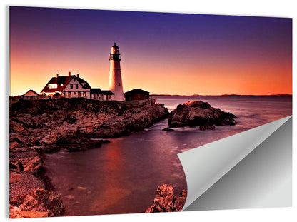 Portland Head Light at Dusk Wall Art