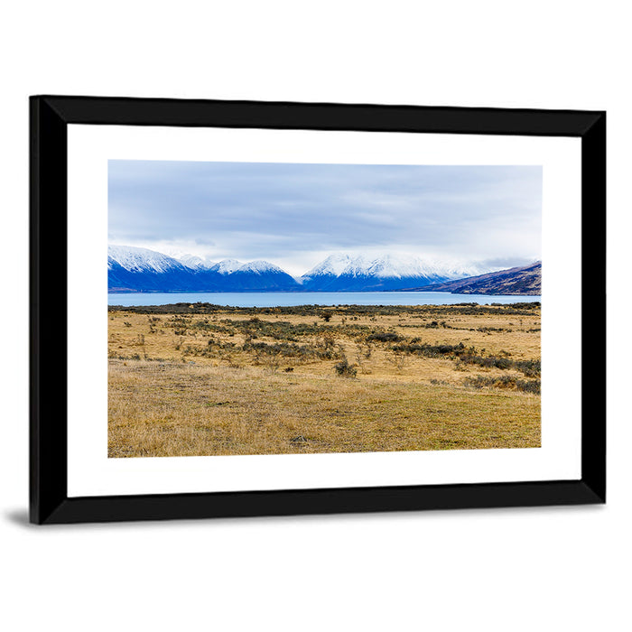 Snowy Peaks of Lake Ohau Wall Art as a framed print
