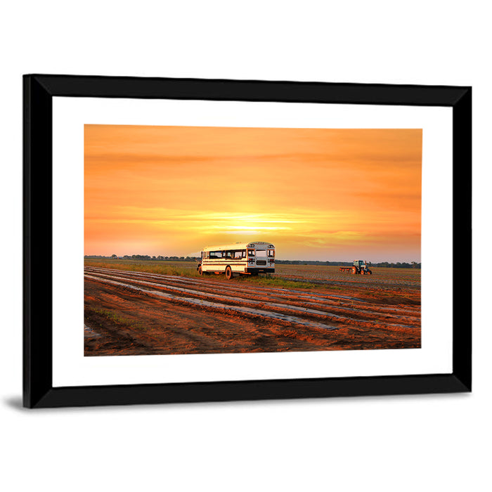 Indiana Farm Field at Golden Hour Wall Art as a framed print