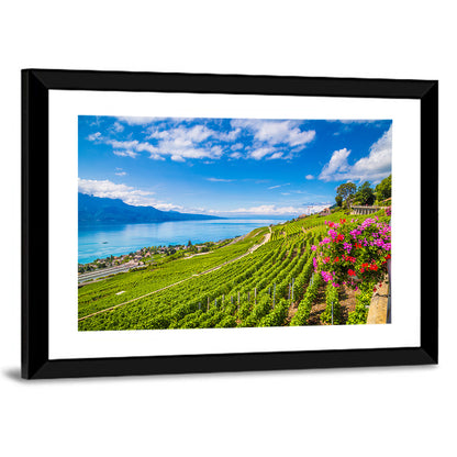 Lavaux Vineyard Terraces Over Lake Geneva Wall Art