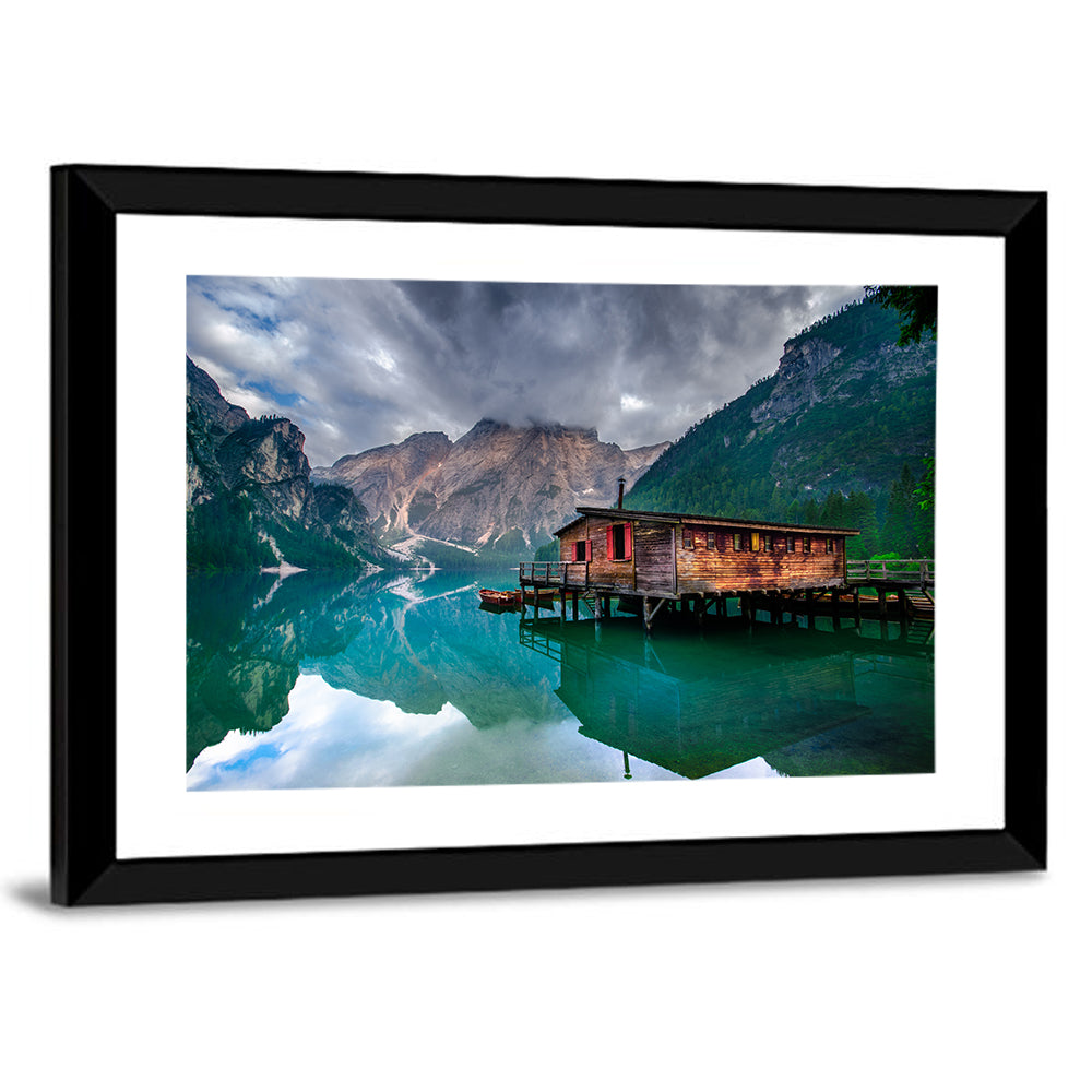 Boathouse at Lago Di Braies Wall Art