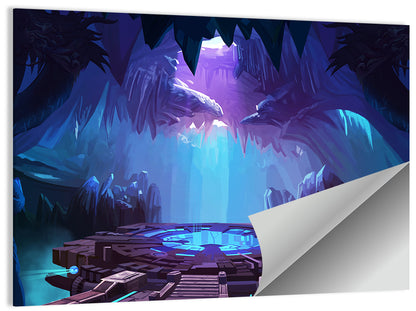 Alien Cave with Glowing Portal Wall Art
